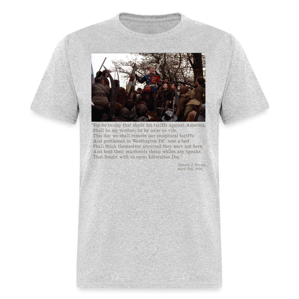 Liberation Day: Trump’s Tariff Speech Parody T Shirt - heather gray