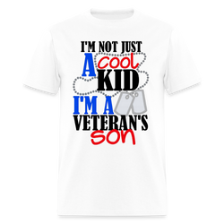 I'm Not Just A Cool Kid I'm a Veteran's Son T Shirt - 2 - white