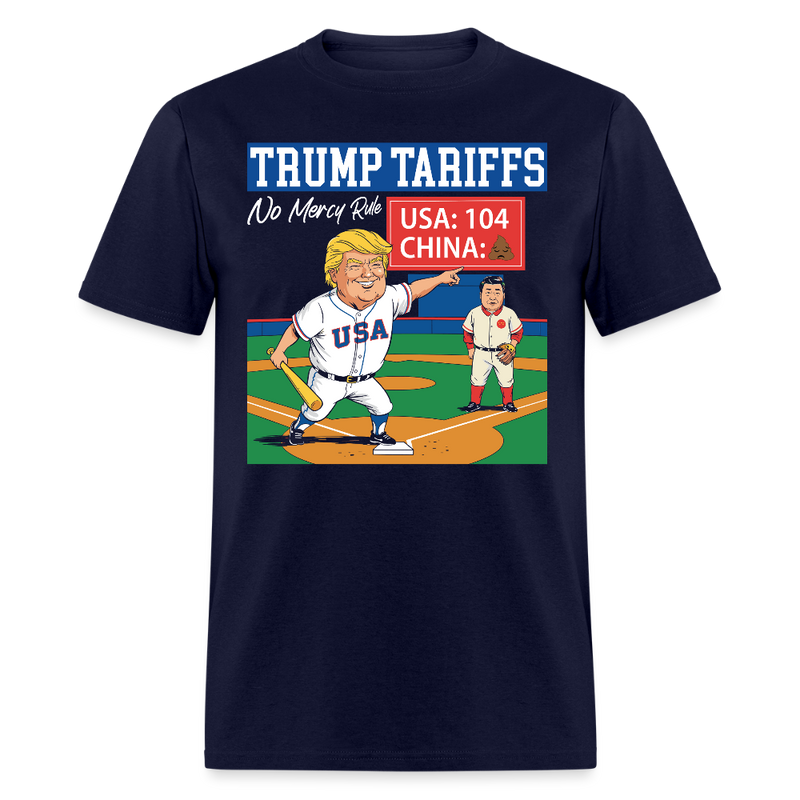 Trump Tariffs No Mercy Rule T Shirt - navy