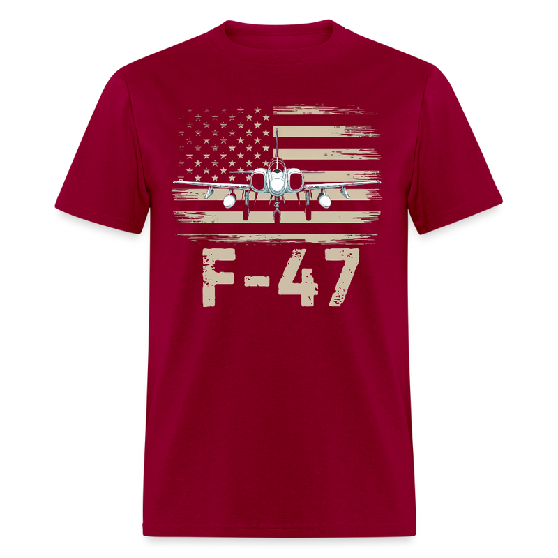 Trump F-47 Flag T Shirt - dark red