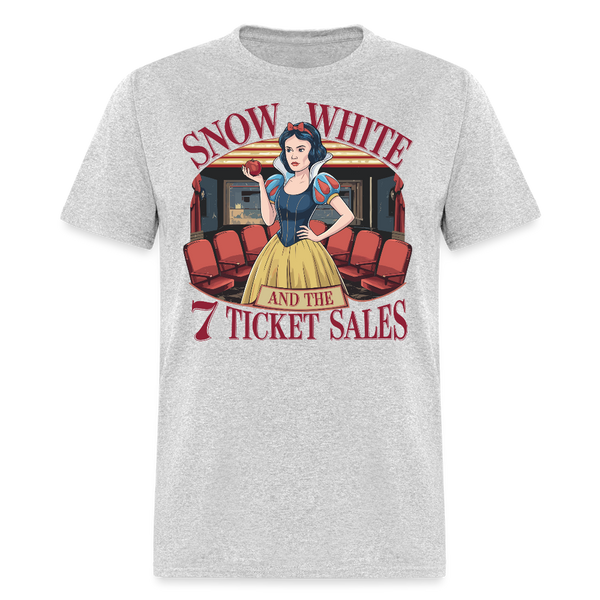 Snow White and the 7 Ticket Sales T Shirt - heather gray