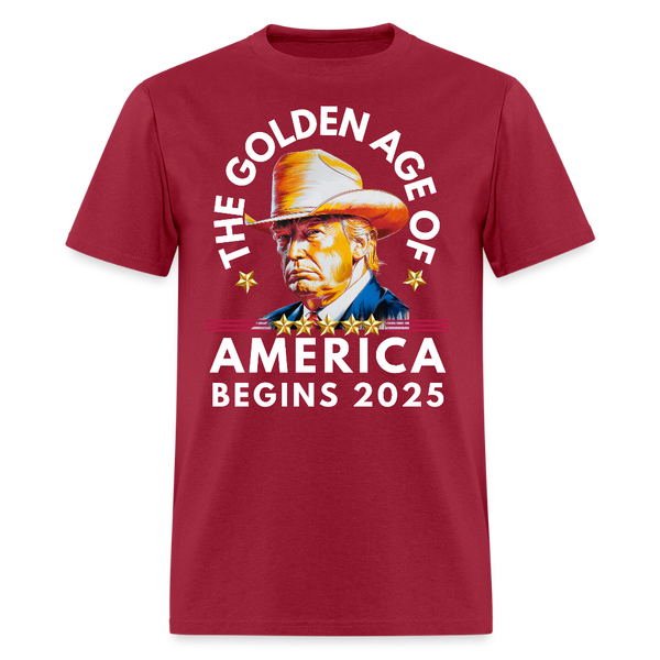 The Golden Age Of America Begins 2025 Front Print T Shirt - dark red