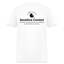 Sensitive Content Back Print T Shirt - white