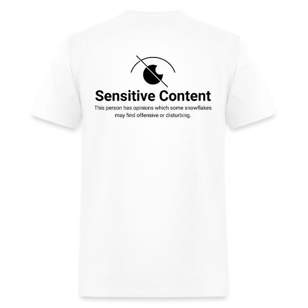 Sensitive Content Back Print T Shirt - white