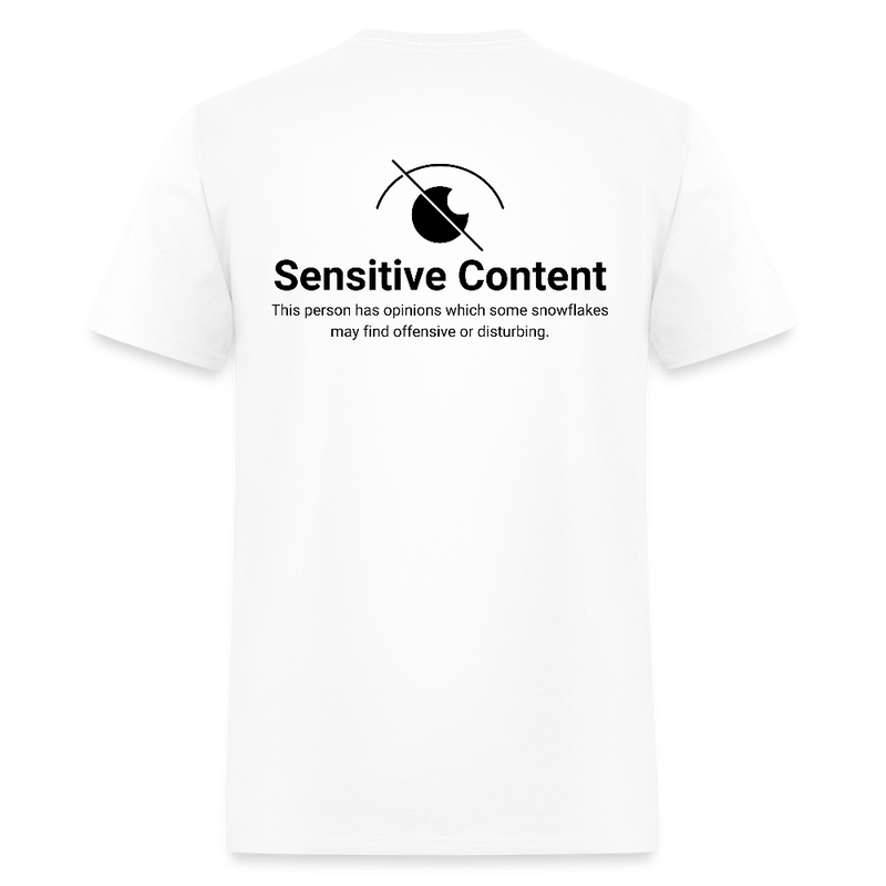 Sensitive Content Back Print T Shirt - white