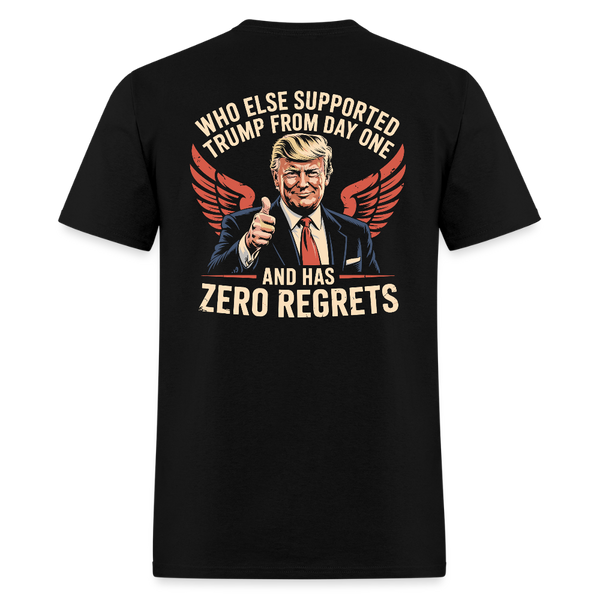 Who Else Supported Trump From Day One Back Print T Shirt - black