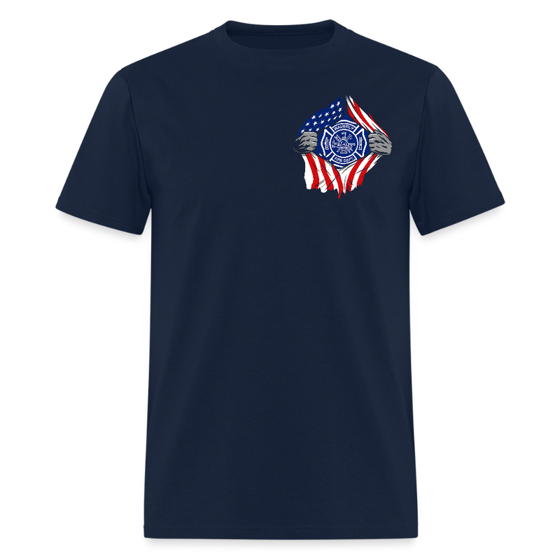 Firefighter Eagle Double Sided T Shirt - navy