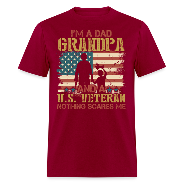 I'm A Dad Grandpa And A U.S. Veteran T Shirt - dark red