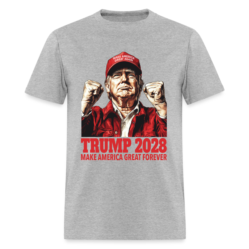 Trump 2028 Make America Great Forever T Shirt - heather gray