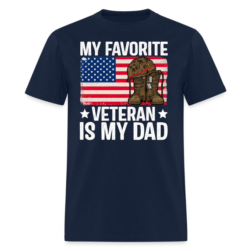My Favorite Veteran is My Dad T Shirt - navy