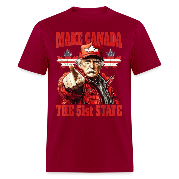 Make Canada The 51st State T Shirt - dark red