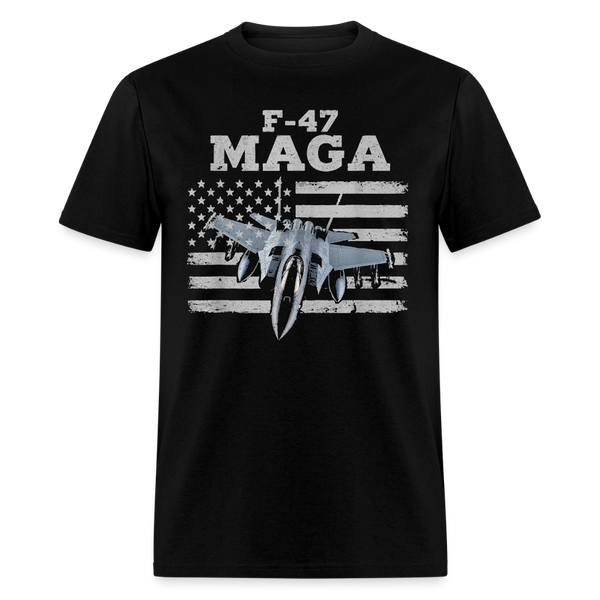 F-47 MAGA America Flag T Shirt - black
