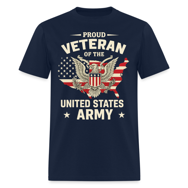 Proud Veteran of The United States Army T Shirt - navy