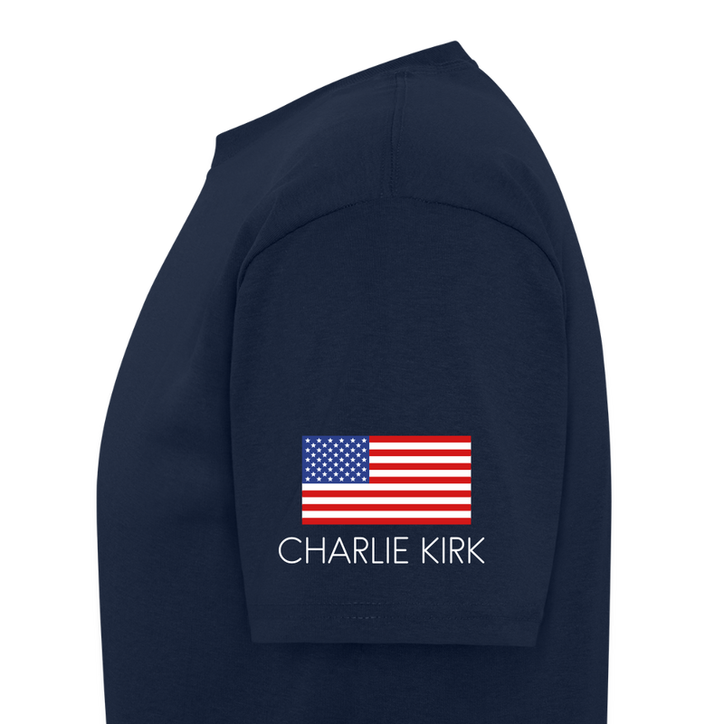 Charlie Kirk Forever In Our Heart US Flag T Shirt - navy