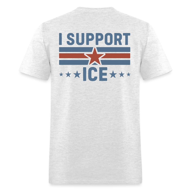 I Support ICE Retro T Shirt - light heather gray