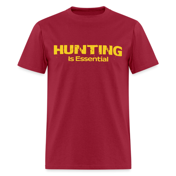 Hunting is Essential T Shirt - dark red