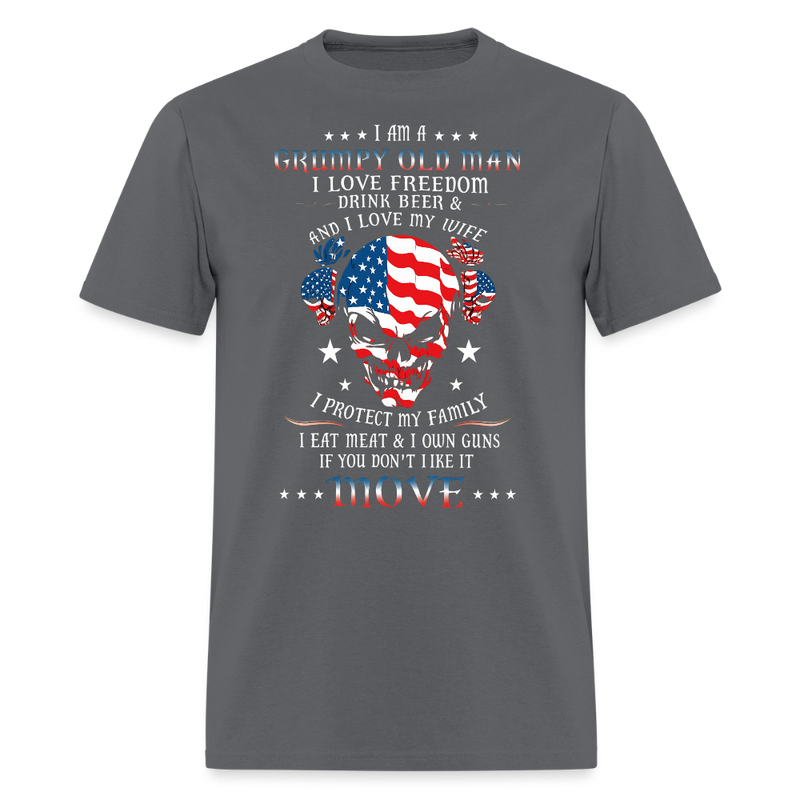 I'm a Grumpy Old Army Veteran T Shirt - 2 - charcoal
