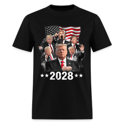 Trump 2028 Patriotic USA Flag T Shirt - black
