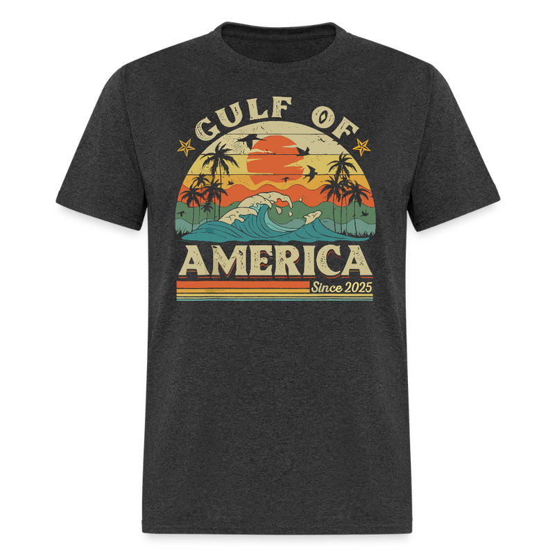 Gulf of America Since 2025 Retro Beach T Shirt - heather black