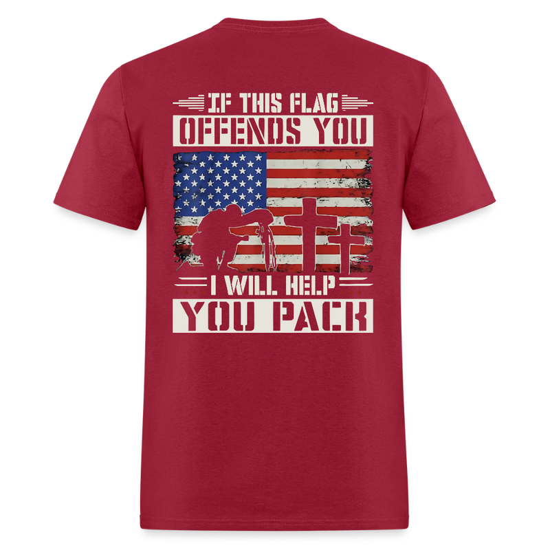 If This Flag Offends You Army Veterans T Shirt - dark red