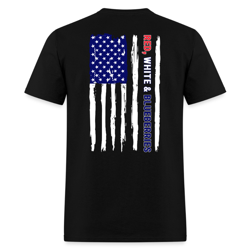 Freedom Charlie Red White and Blueberries US Flag T Shirt - black