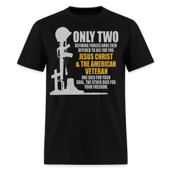 Jesus Christ and the American Veteran T Shirt - 2 - black