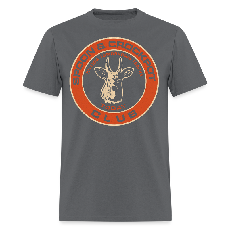 Spoon and Crockpot Hunting T Shirt - charcoal