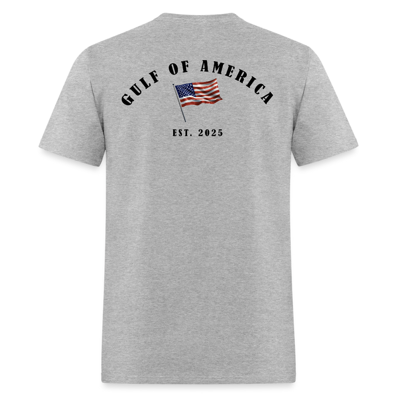 Gulf of America Vintage Flag Back Print T Shirt - heather gray