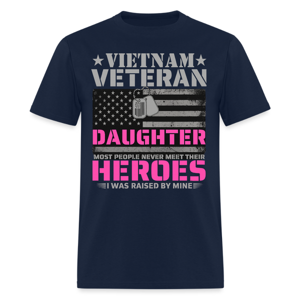 I Was Raised by a Hero Veteran T Shirt - navy