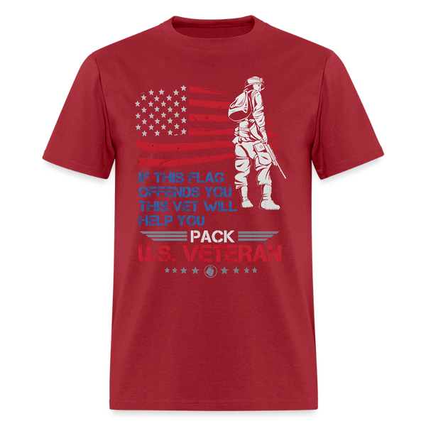 If This Flag Offends You This Vet Will Help You T Shirt - dark red