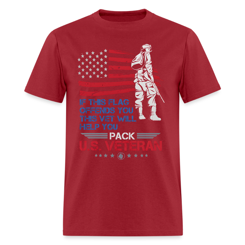 If This Flag Offends You This Vet Will Help You T Shirt - dark red
