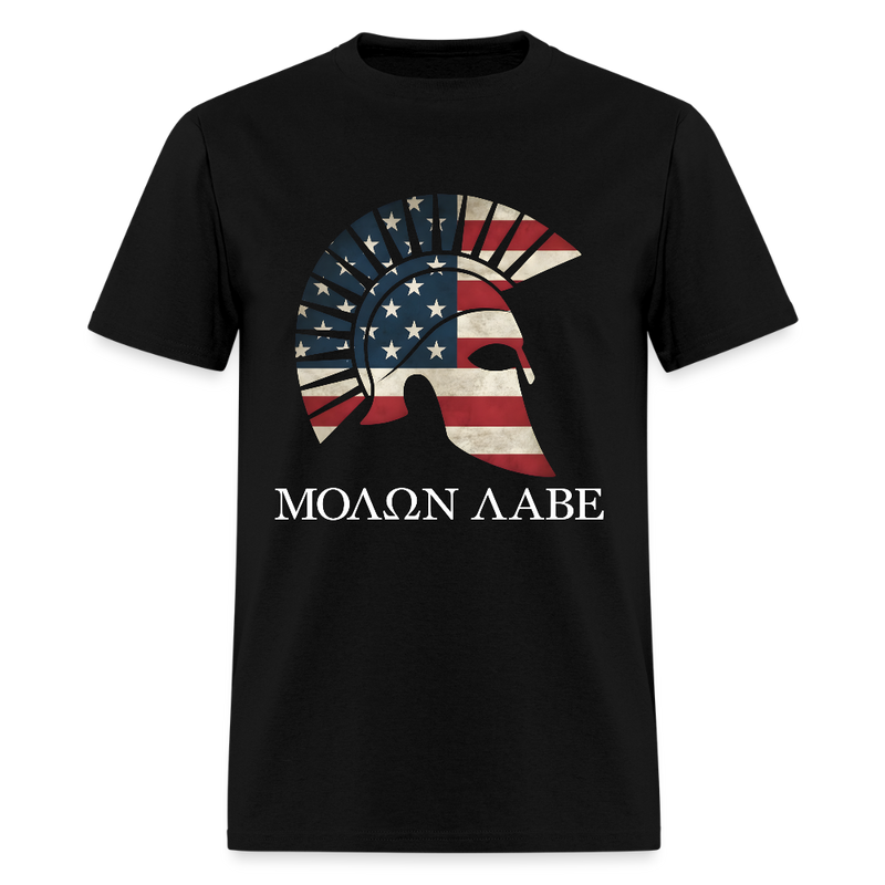 American Flag Greek Spartan Come And Take Them Guns T Shirt - black