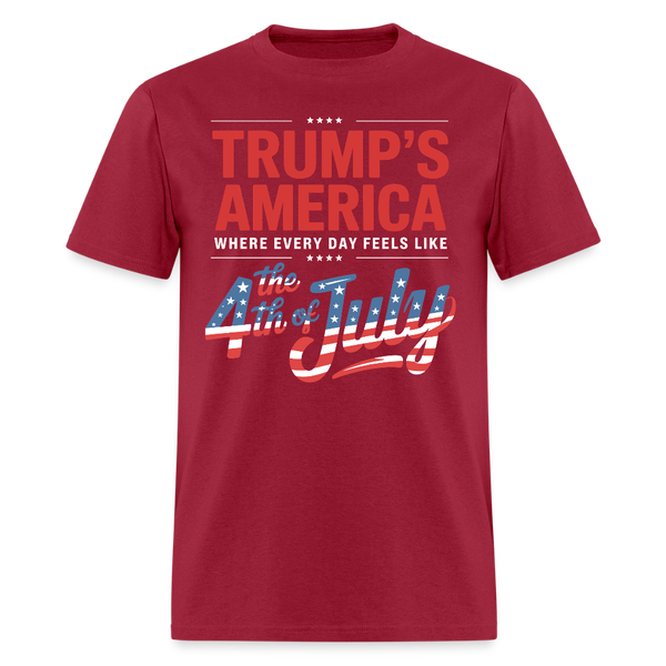 Trump's America Where Every Day Feels Like The 4th Of July T Shirt - dark red