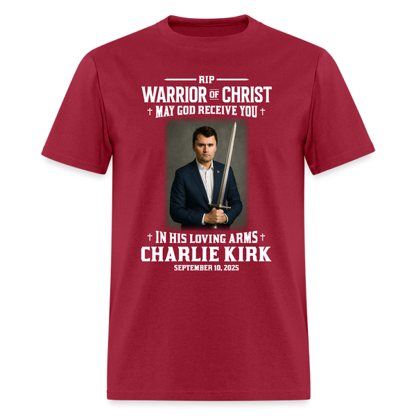 RIP Warrior Of Christ May God Receive You T Shirt - dark red