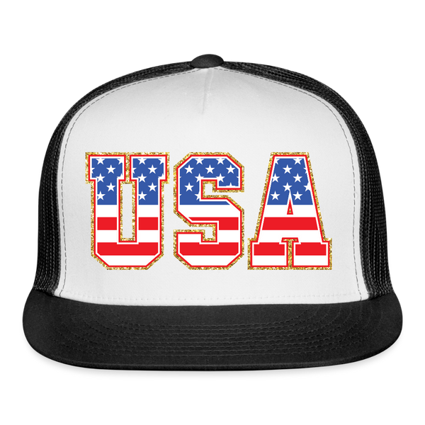 USA Trucker Hat - white/black