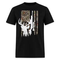Deer Hunting USA T Shirt - black