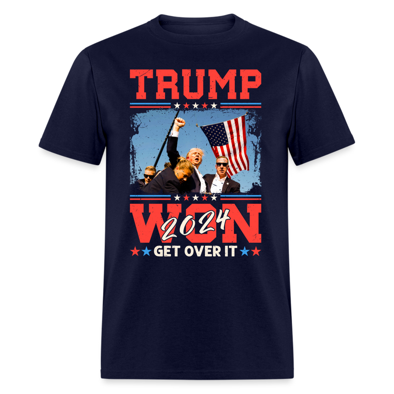 Trump Won Get Over It 2024 T Shirt - navy