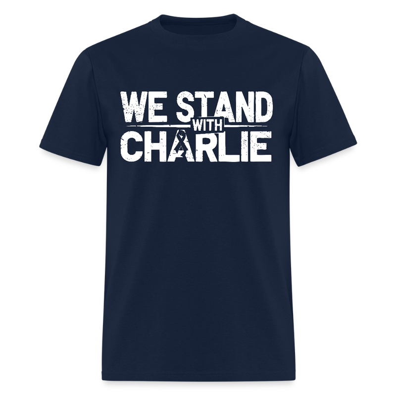 We Stand With Charlie T Shirt - navy