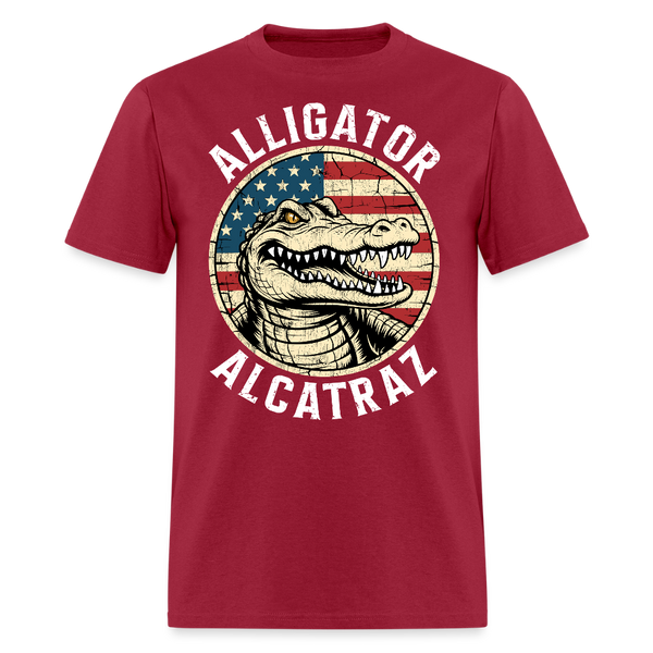 Alligator Alcatraz Vintage T Shirt - dark red