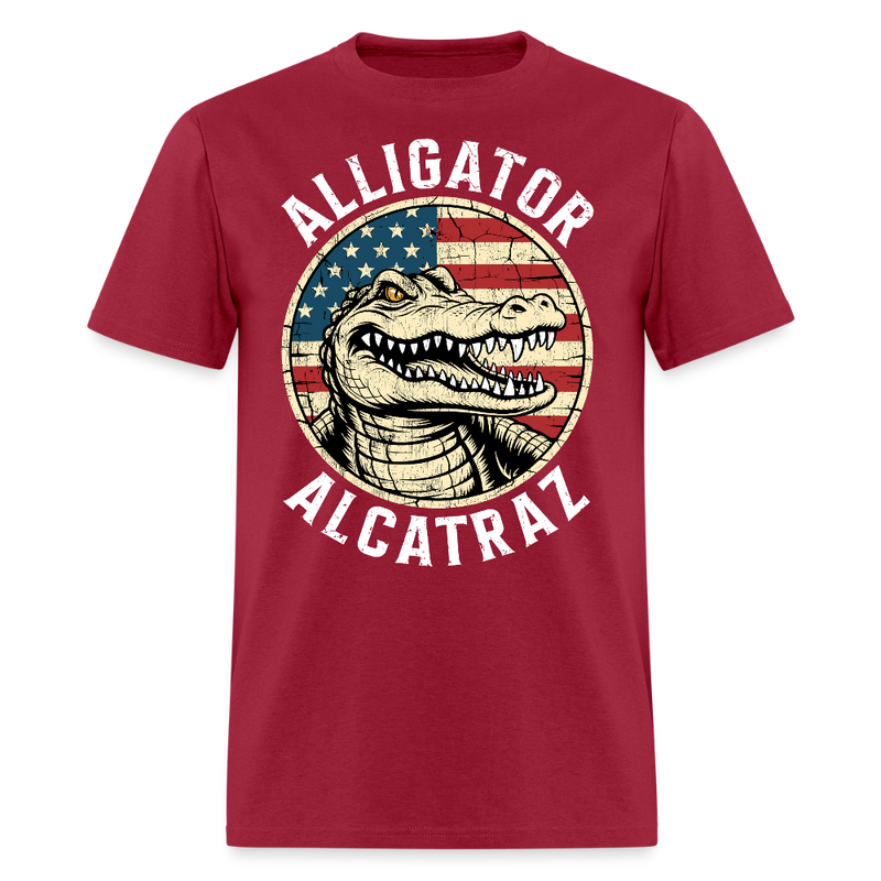 Alligator Alcatraz Vintage T Shirt - dark red
