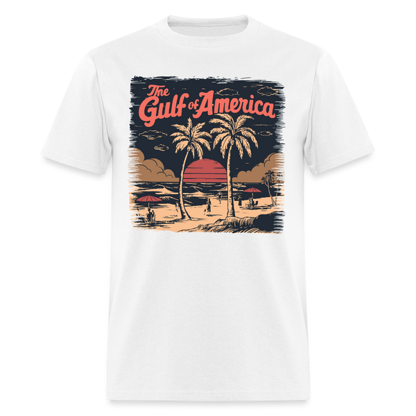 Retro Coastal Gulf Of America T Shirt - white