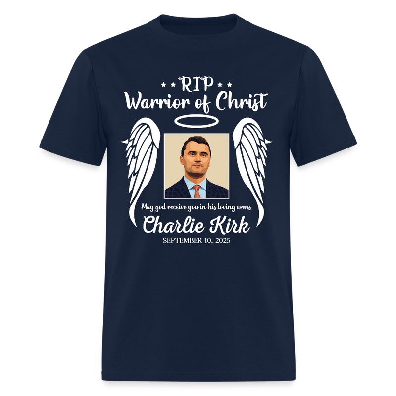 RIP Warrior Of Christ Charlie Kirk T Shirt - navy