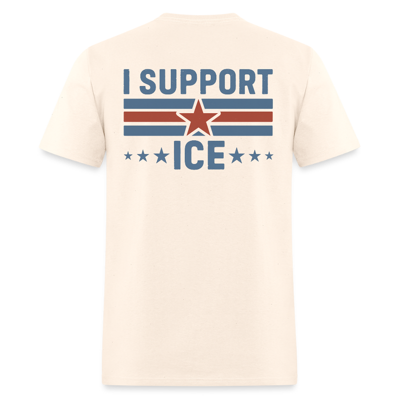 I Support ICE Retro T Shirt - natural