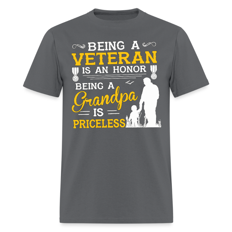 Being a Veteran is An Honor T Shirt - charcoal