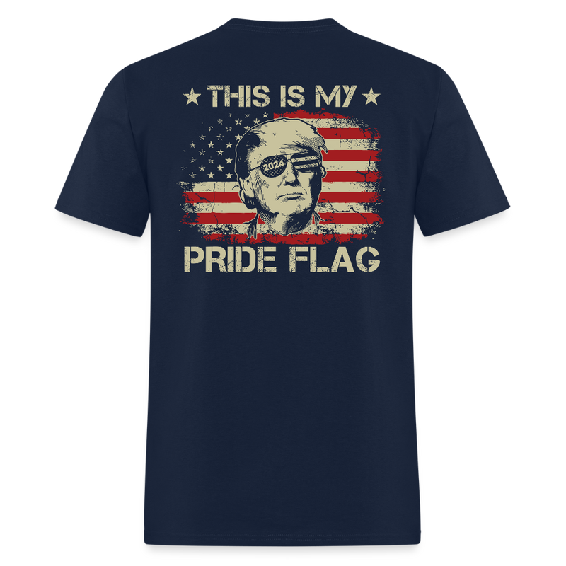 This Is My Pride Flag Trump Back Print T Shirt - navy