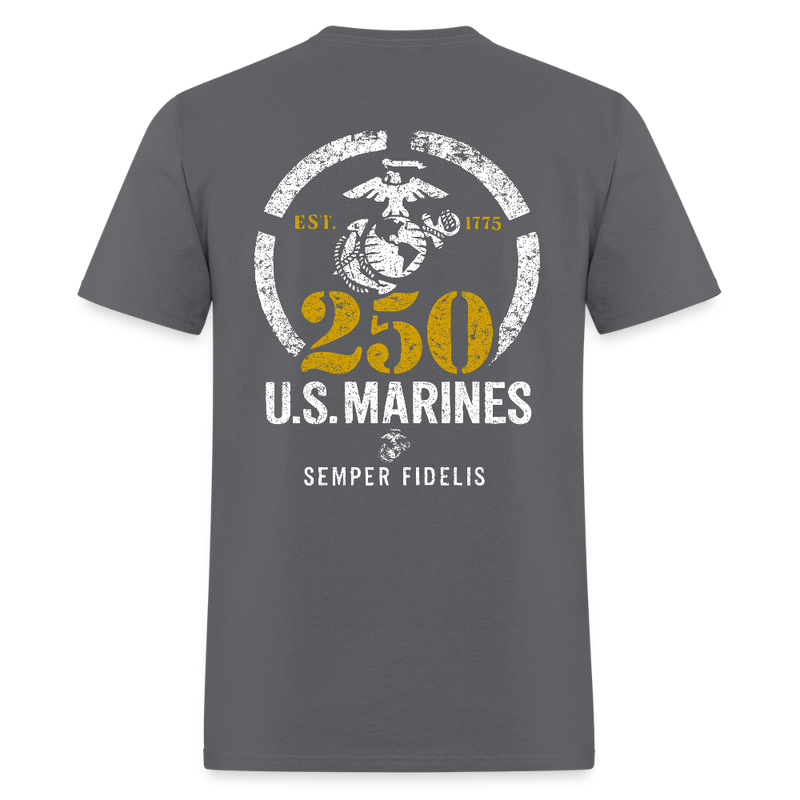250th United States Marines Semper Fidelis Est. 1775 T Shirt - charcoal