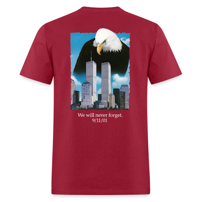 Bald Eagle We Will Never Forget T Shirt - dark red