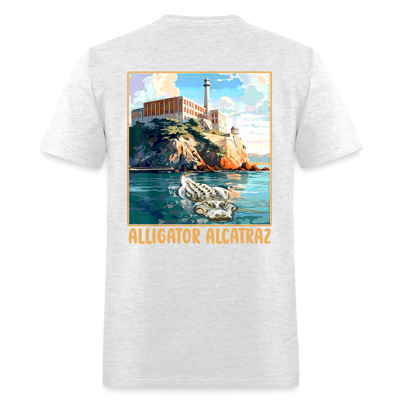 Alligator Alcatraz Parody T Shirt - light heather gray