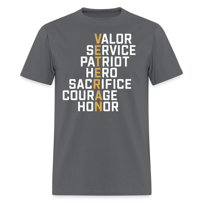 VETERAN Meaning T Shirt - charcoal