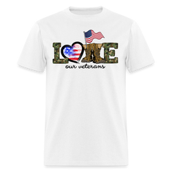 Love Our Veterans T Shirt - white